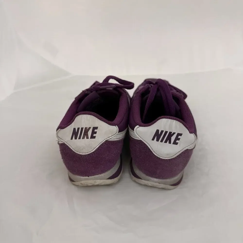 Nike Cortez Leather Low Top Sneakers Purple/Silver Kids US 2 IF1615-500